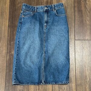 H&M midi length Blue Denim Jean Skirt 4
